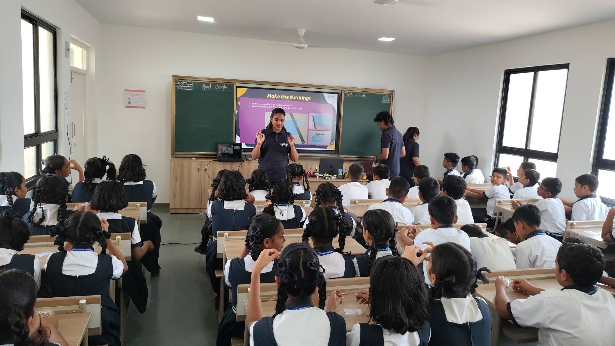 Students exploring robotics, artificial intelligence and mechatronics